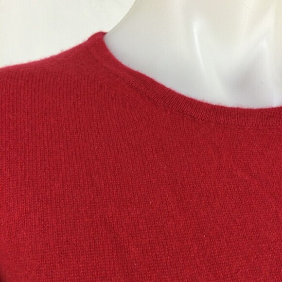 Charter Club Cashmere Luxury Women Crew Neck Pullover Sweater Red Sz L Petite - Picture 8 of 13